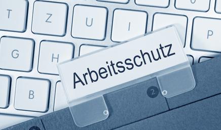 Tastatur mit Schriftzug Arbeitsschutz