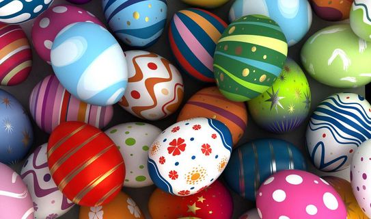 Bunt bemalte Ostereier