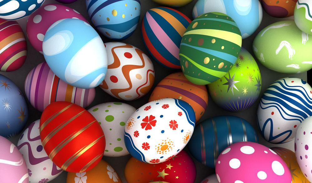 Bunt bemalte Ostereier